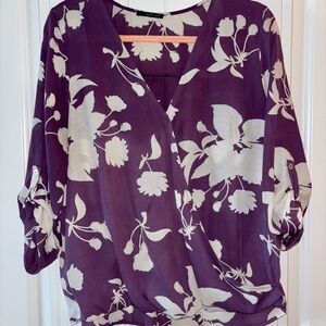 West Kei Plum and Ivory Floral Blouse